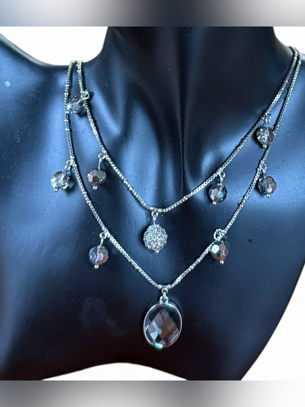 NWT Lia Sophia "Tantalize" Necklace Featuring Two Silver Rhodium-plated Chains